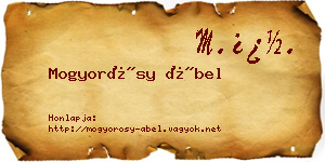 Mogyorósy Ábel névjegykártya