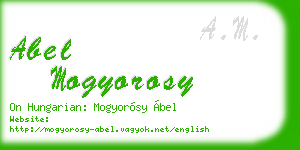 abel mogyorosy business card