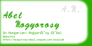 abel mogyorosy business card